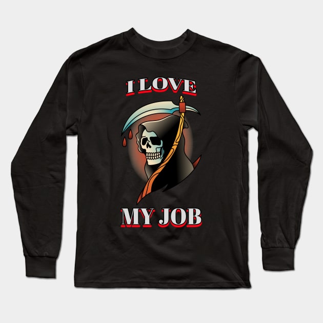 Grim Reaper Long Sleeve T-Shirt by YungBick